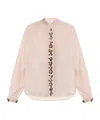 Forte Forte Flower-embellished Shirt In Pink
