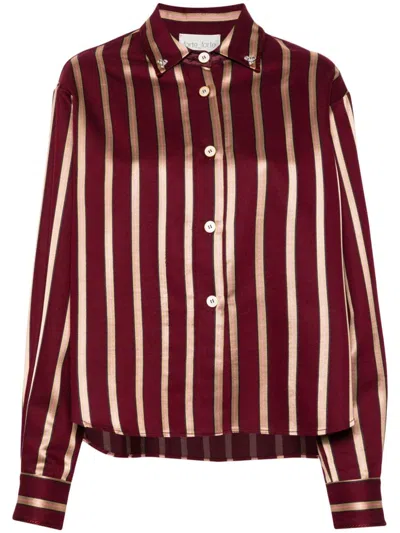 Forte Forte Long-sleeve Striped Shirt In Red