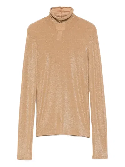 Forte Forte Long-sleeve Turtleneck Top In Gold