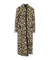 Forte Forte Long Animal Print Coat Featuring Pockets In Black