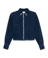 Forte Forte Cotton Denim Calvary Cropped Shirt In Blue