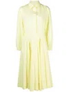 Forte Forte Long-sleeved Flared Dress In Yellow