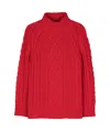 Forte Forte Forte_forte Soft Wool Oversized Aran Sweater In Red