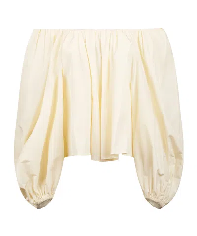 Forte Forte Long-sleeved Pleated Blouse In White