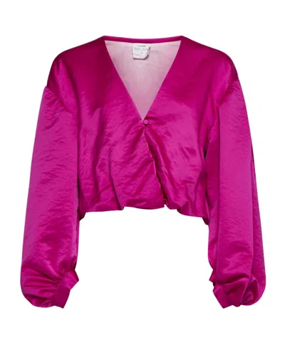 Forte Forte V-neck Long Sleeve Top In Pink