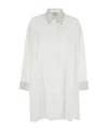 Forte Forte White Maxi Shirt With Pearls Decoration In Cotton Woman In White