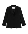 Forte Forte Tailored Double-breasted Jacket Featuring Flap Pockets In Black