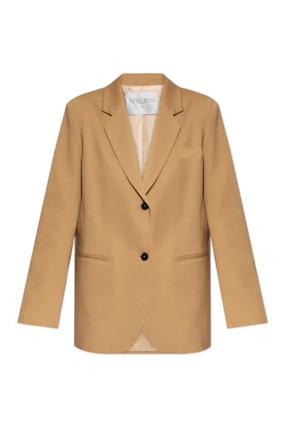 Forte Forte Viscose Wool Chic Twill Jacket In Beige
