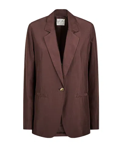 Forte Forte Long-sleeved Suit Jacket In Brown