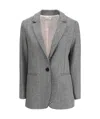 Forte Forte Grey Chevron Wool Chic Jacket In Gray