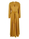 Forte Forte Silk Long Sleeves ,maxi Dress In Yellow