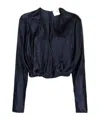 Forte Forte Patterned-jacquard Long-sleeve Blouse In Black