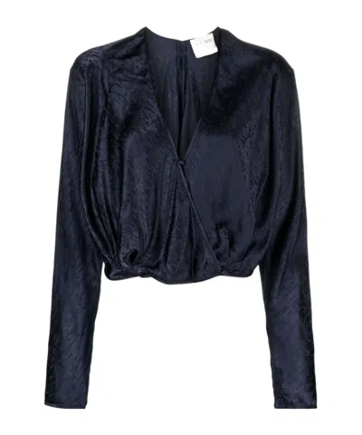 FORTE FORTE LONG-SLEEVED V-NECK BLOUSE