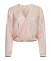 Forte Forte Long-sleeved V-neck Blouse In Nude