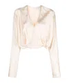 Forte Forte Long-sleeved V-neck Blouse In White