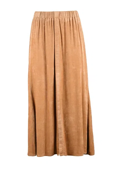 Forte Forte Long Velvet Skirt - Beige In Brown