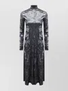 Forte Forte Long Velvet Stretch Dress With High Neckline In Multi