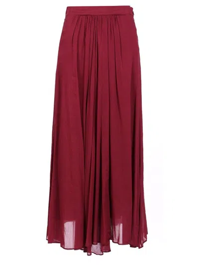 Forte Forte Long Voile Skirt In Red