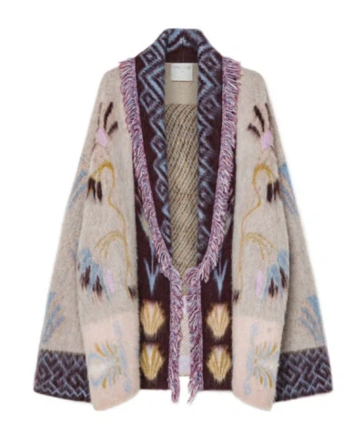 Forte Forte Longline Cardigan In Baby Alpaca Wool In Multi