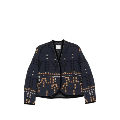 FORTE FORTE JACQUARD-WOVEN OPEN-FRONT JACKET
