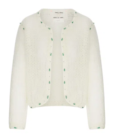 Forte Forte Long-sleeve Open-front Cardigan In Neutral