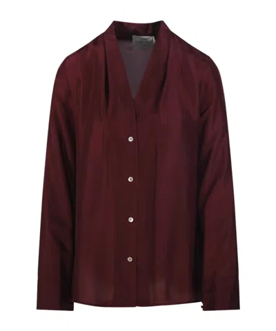 Forte Forte Long-sleeved Shirt In Burgundy
