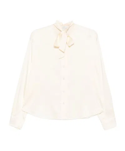 Forte Forte Silk Bow-tie Shirt In Neutral