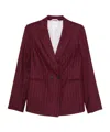 Forte Forte Pinstripe-pattern Double-breasted Blazer In Burgundy