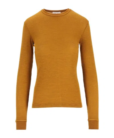 Forte Forte Ribbed-knit Long-sleeve Sweater In Orange