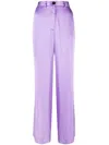 Forte Forte Loose-fitting Silk Trousers In 紫色
