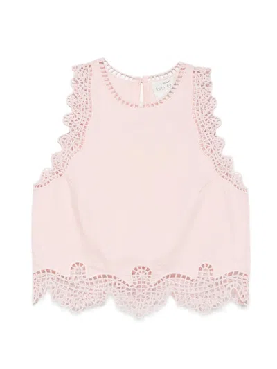 Forte Forte Lunamaris Embroidery Co Popline Top In Pink
