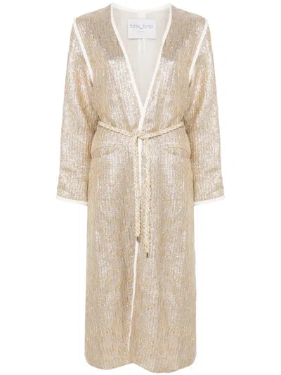 Forte Forte Forte_forte Lurex Long Coat In Gold