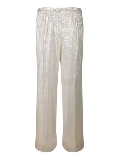 Forte Forte Lurex Ivory Trousers In White