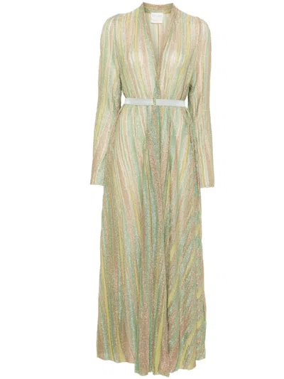 Forte Forte Lurex Midi Dress In Green