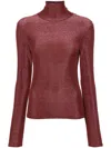 Forte Forte Lurex Roll-neck T-shirt In Pink