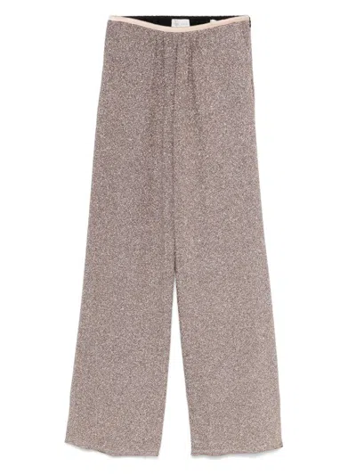 Forte Forte Lurex Wide-leg Trousers In Pink