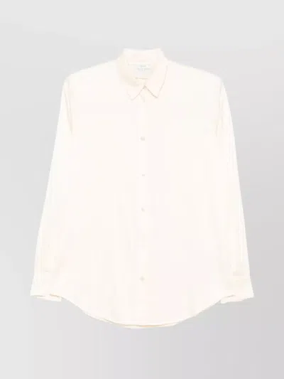 FORTE FORTE LUXURIOUS LONG SLEEVE SILK COLLARED TOP