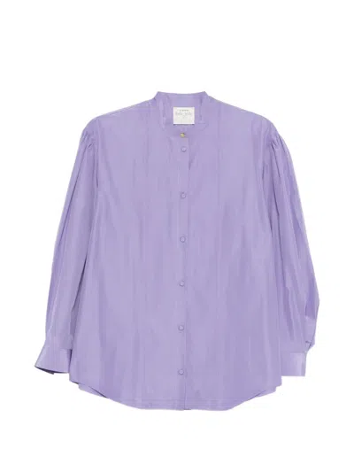 Forte Forte Mandarin-collar Blouse In Purple