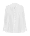 Forte Forte Mandarincollar Shirt In Silk In White