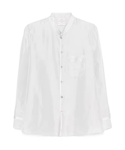 Forte Forte Mandarincollar Shirt In Silk In F47m.7062 Madreperla