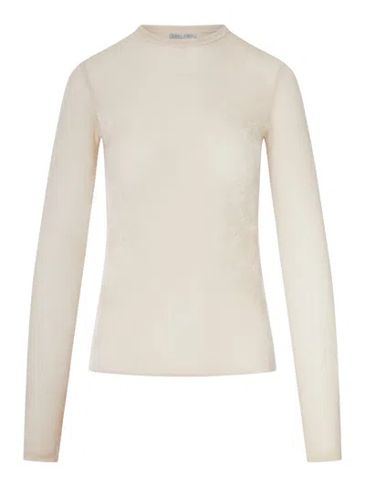 Forte Forte Marbled Velvet Effect T-shirt In Nude & Neutrals