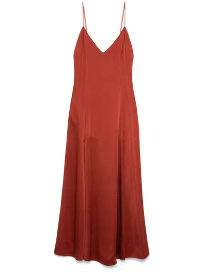 Forte Forte Maxikleid Aus Satin In Brown