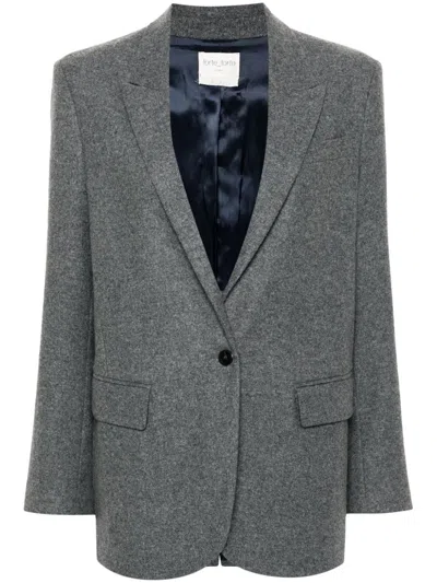 Forte Forte Mélange Single-breasted Blazer In Gray