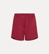Forte Forte Mercerized Cotton Twill Shorts In Burgundy