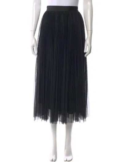 Pre-owned Forte Forte Mesh Accents Midi Length Skirt In Black