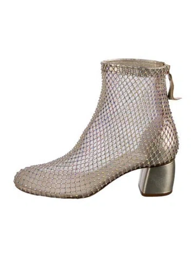 Pre-owned Forte Forte Mesh Boots In Silver