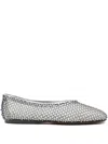 Forte Forte Strass Mesh Anckle Ballerina In Nero In White