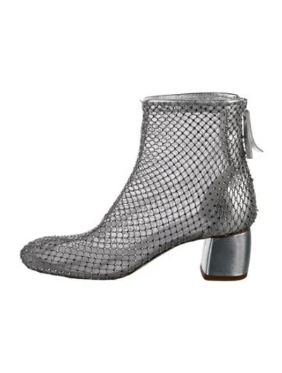 Pre-owned Forte Forte Mesh Patterned Boots In Metallic/silver
