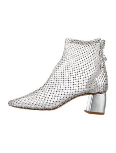 Pre-owned Forte Forte Mesh Patterned Boots In Silver