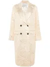 Forte Forte Metallic-effect Double-breasted Coat In Gold